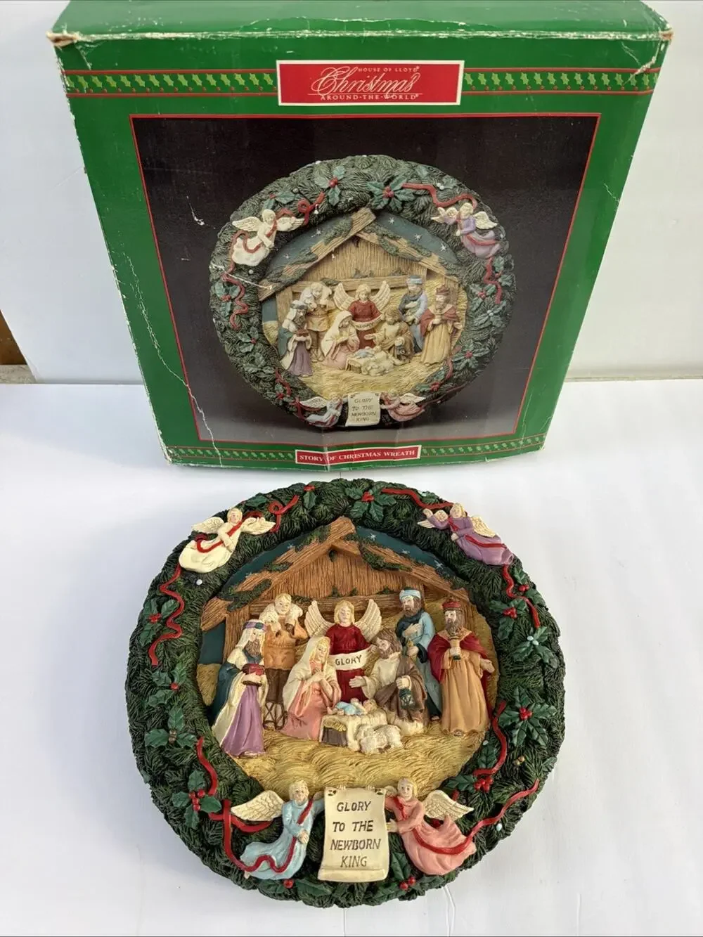 House of Lloyd Nativity Wreath Tells Story of Christmas Music Vintage Holiday